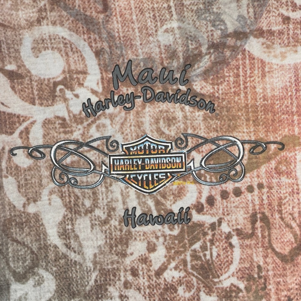 Vintage Harley Davidson Y2K Graphic Top Womens Medium Wings Logo Bedazzled Maui - Picture 4 of 16